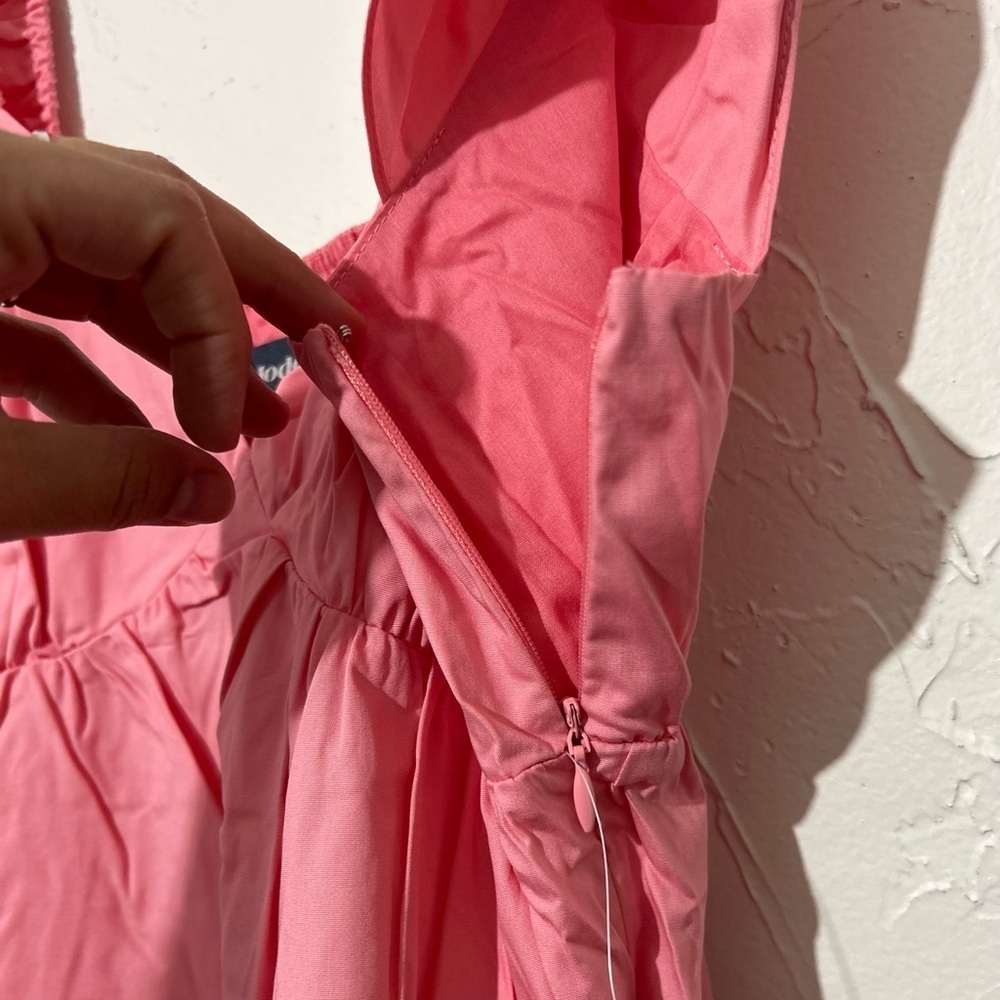ModCloth Notes Of Grace Sweetheart Neckline Cap Sleeve Tiered Pink Maxi Dress XL - Picture 12 of 16